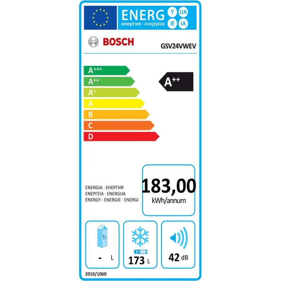 Bosch GSV24VWEV (Καταψύκτης Όρθιος Λευκός A++ 146x60x65) Bosch GSV24VWEV (Καταψύκτης Όρθιος Λευκός A++ 146x60x65)